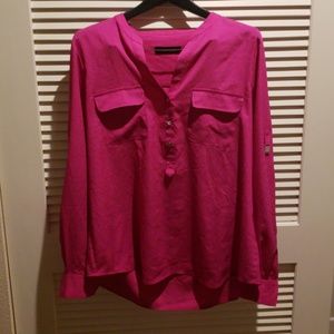 Ivanka trump magenta half button womens blouse